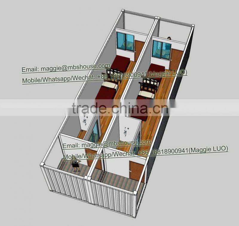 Modular 40HQ Shipping Container Hotel Unit