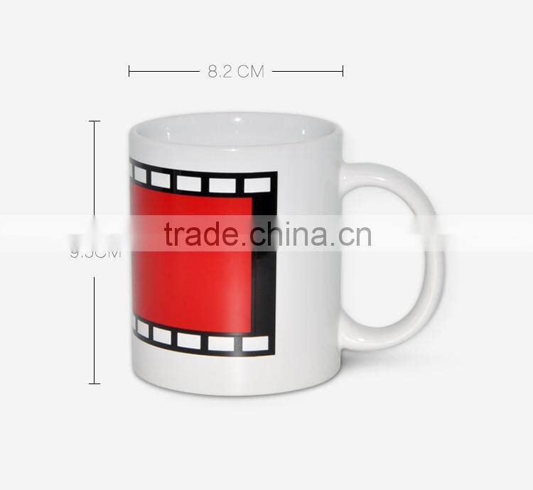 White ceramic 11oz customed shape color changing mugs wholesale sublimation products