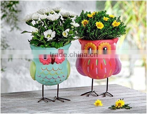 2014 Hot Selling Custom owl resin flower pot