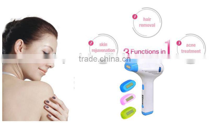 Mini IPL hair removal and skin rejuvenation beauty device with 3 lamps