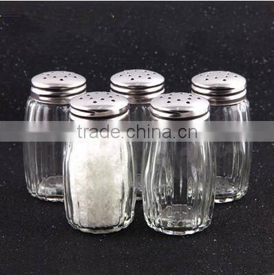 Salt herb pepper 60ml glass spice bottle with metal lid