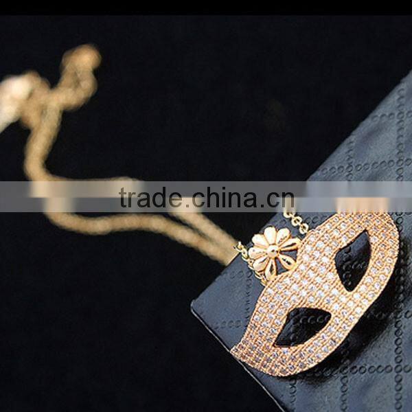High Quality Mask Design Gold Plating AAA Zircon Necklace