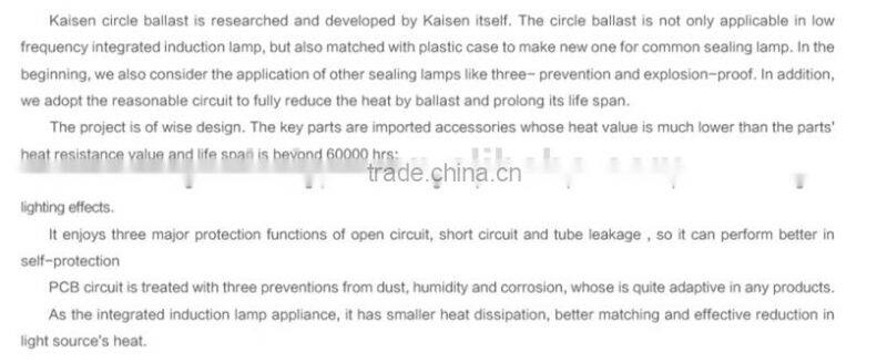 2015 40w new product power saving longger life self-ballast induction lamp