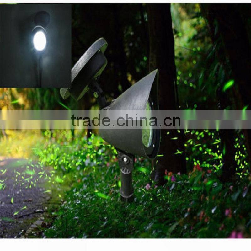 new design plastic black shell 3 strong white leds garden lawn solar light