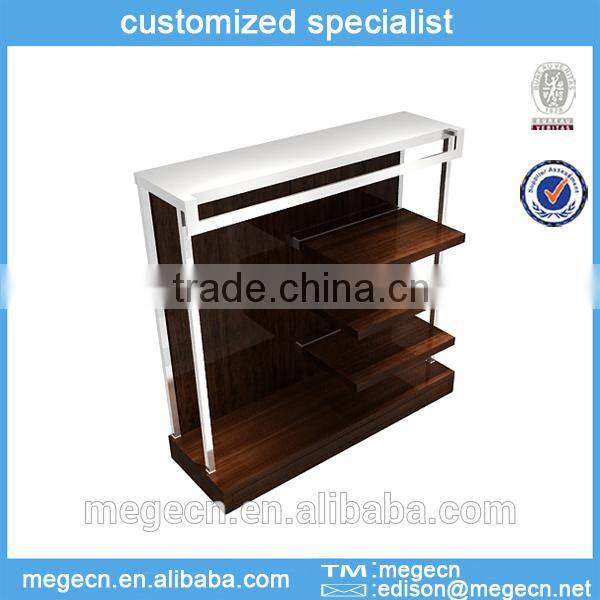 exhibition wood advertisement display shelf