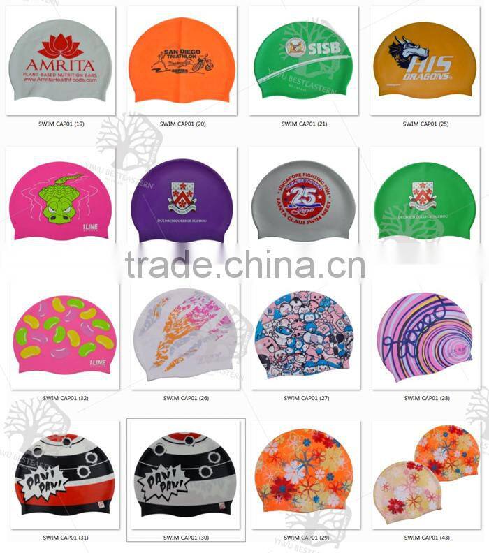 silicone swim cap,waterproof swimming cap,siliong ear protection swim cap