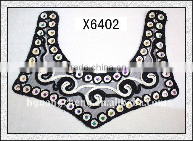 X6401/Latest Sequins Mesh Lace Collar Appliques for Garment