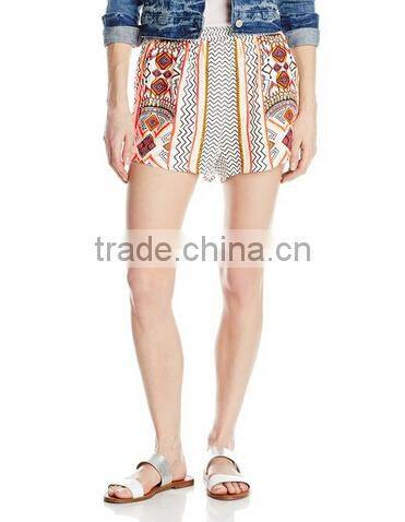 New Fashion 2015 Summer Casual Comfortable Rayon Fancy Pant Suits For Women Printed Women Shorts Ladies Stylish Pant Suit Women