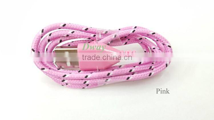 2016 High Quality Factory Price Braided Cable for iPhone 6 6s Charging Data Cable USB Cable