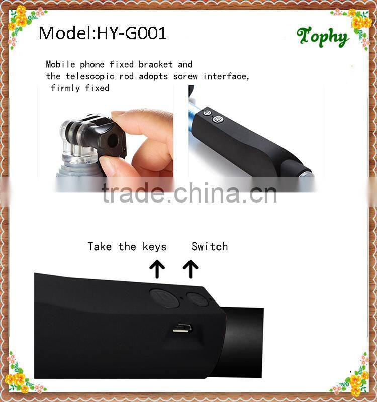 2015 New High-quality Aluminium Alloy Extendable hand held Monopod Bluetooth Selfie Stick Monopo With Shutter For Smartphone