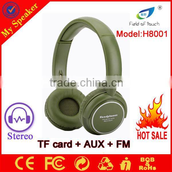 2014 new product headphone without wire with Fm radio