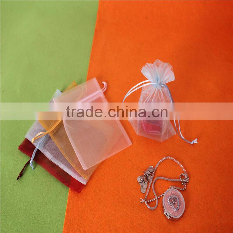 Color small cosmetic organza pouch bag drawstring
