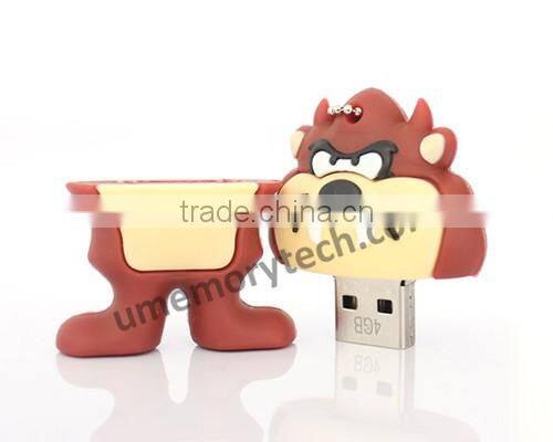 Taz cartoon role PVC bulk cheap usb flash drives 1gb 2gb 4gb