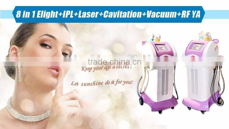 Multifunction 8 in 1 elight ipl cavitation nd yag laser physiotherapy device