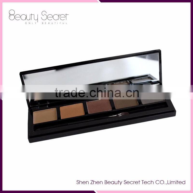 5 colors long-lasting eye brow palette,eyebrow powder with brush