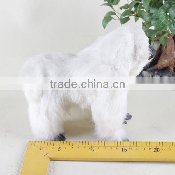 2015 Home decoration animal figurine white fur gorilla