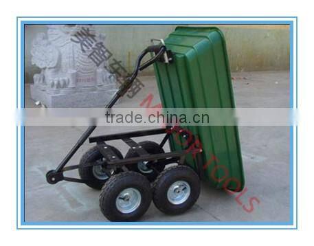 Enclosed garden poly cart with pneumatic wheels