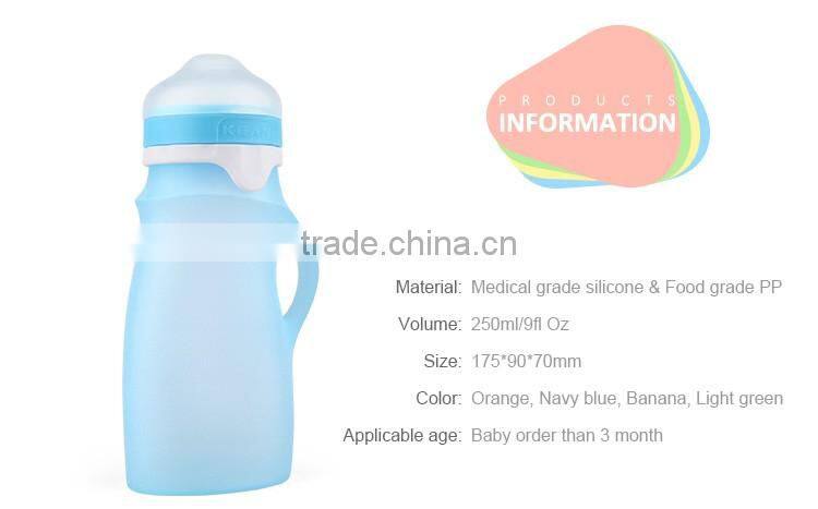 China supplier custom logo FDA silicone reusable toddler food pouches