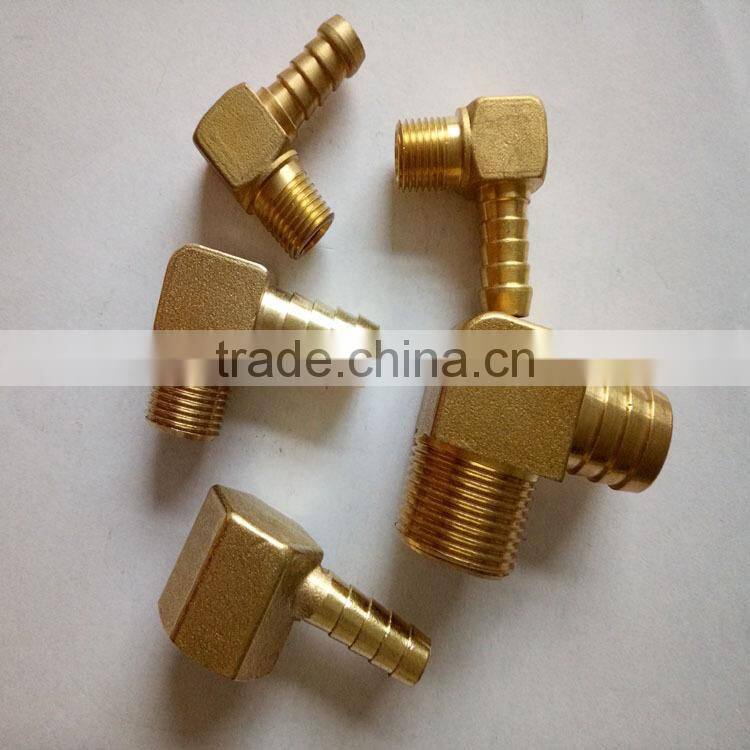 brass hydraulic L type garden hose fitting/hose barb pipe fitting