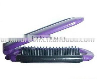 foldable hair brush comb mirror set