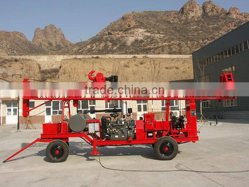Diesel engine 300m depth trailer mounted water well drilling rig