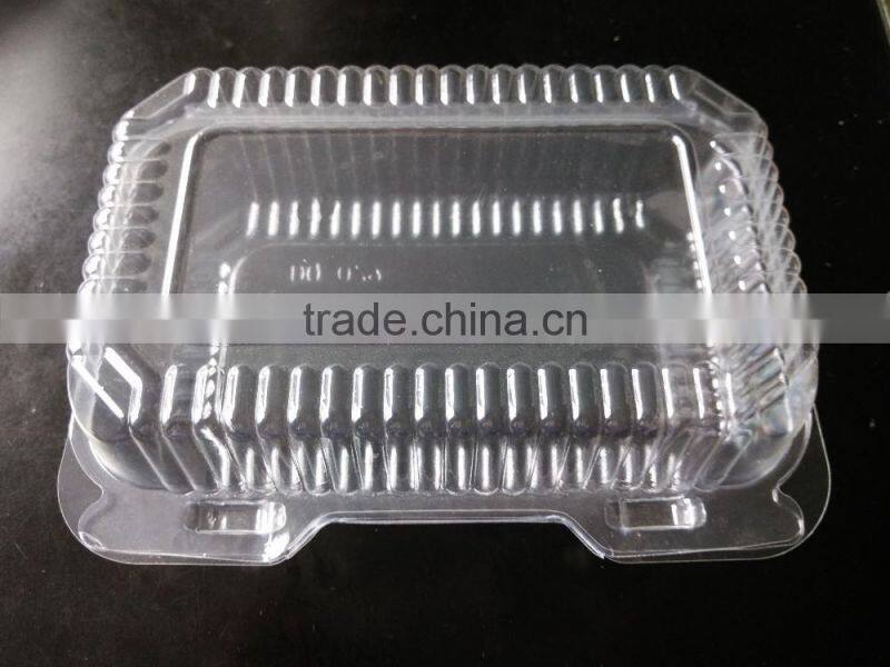 Cheap OPS plastic hinged plastic cake carrier container packaging for pastry