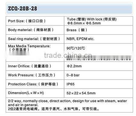 BONA Welding Machines VZCT Double Lock Barbed Port 6.5mm*8mm Brass Solenoid Valve