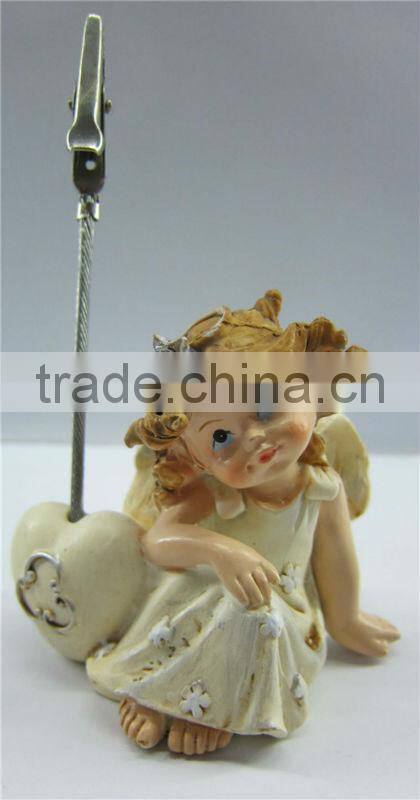 Sitting resin baby angel sculpture