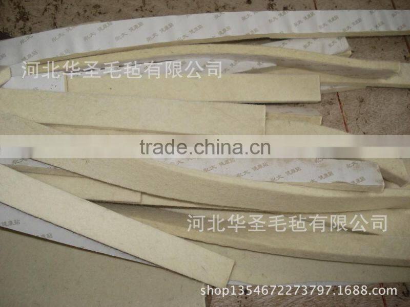 Customized needle punched adhesive felt strip