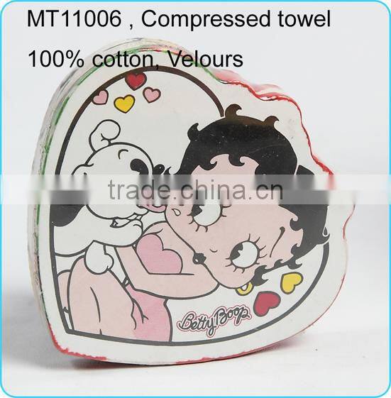 Cheap 100% compressed cotton face towels for customized gift