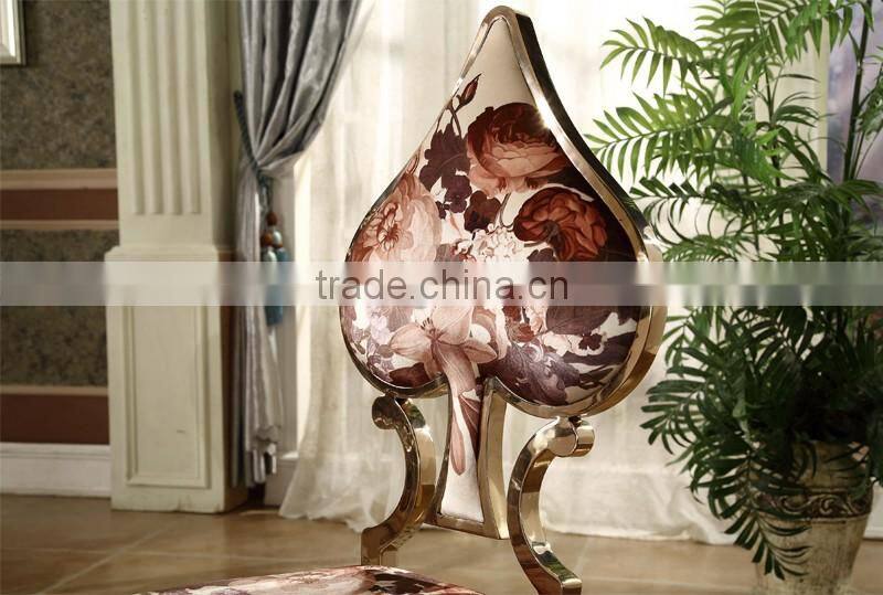 flower shape fabric cover dining chair for hotel