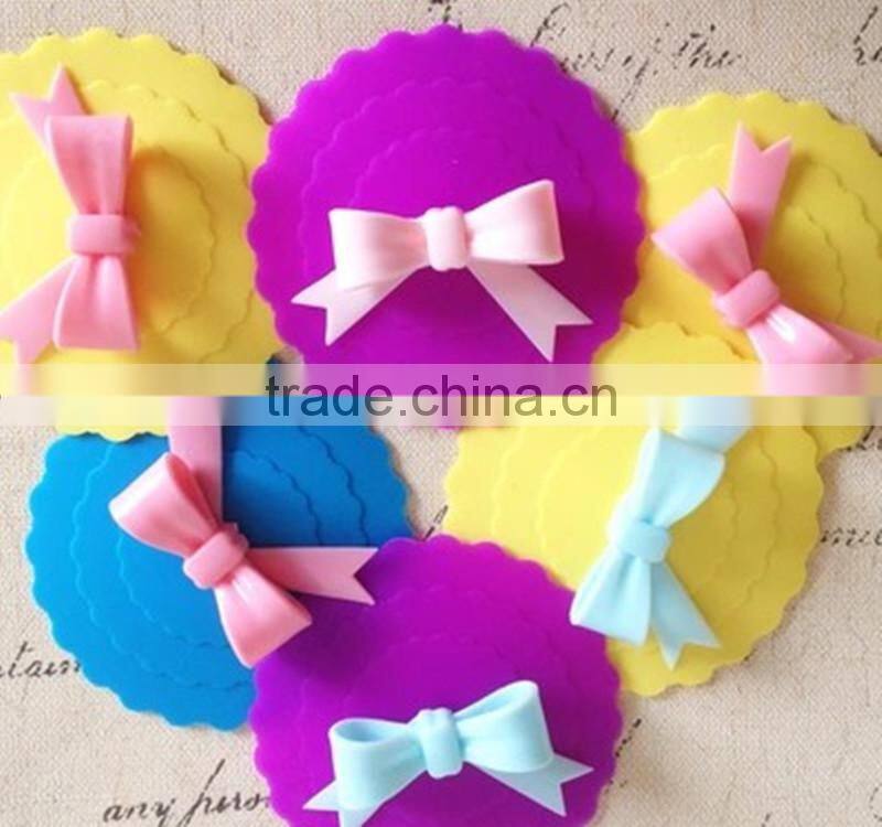 ctreative ribbon shape silicone cup cover cartoon coffee and tea cup lid