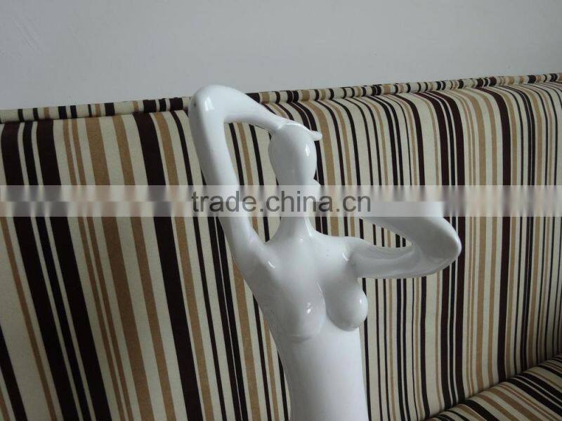 Abstract Modern Style White Fiberglass/Resin Nude Fat Woman