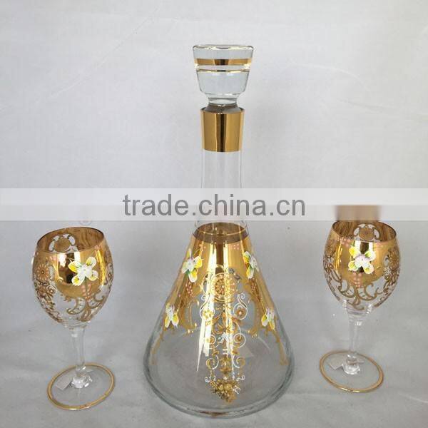 painted gold color liquor decanter