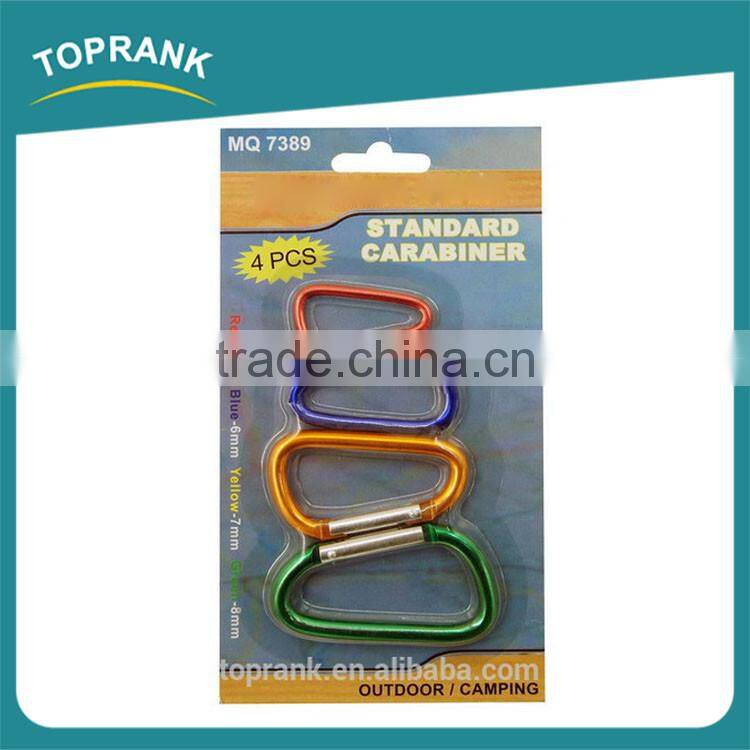 Bulk multi sizes outdoor camping aluminum alloy standard climbing carabiner