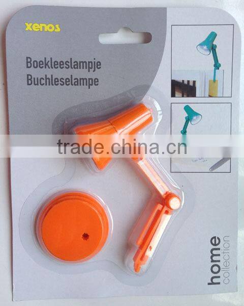 Plastic Mini Led Flexible Book Light with Clip Reading Light