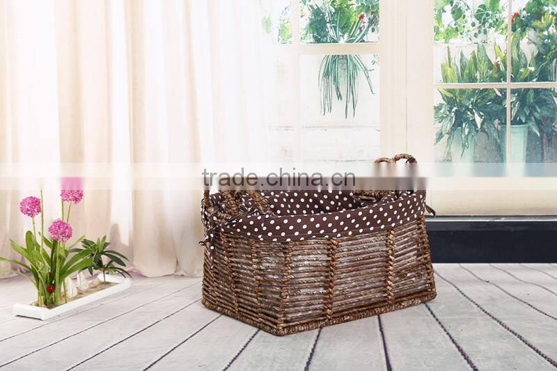 Rattan&wicker laundry basket with fabric inner
