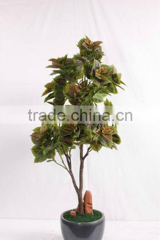 bonsai artificial plants,party decoration, shengjie artificial purple perilla for wholesale