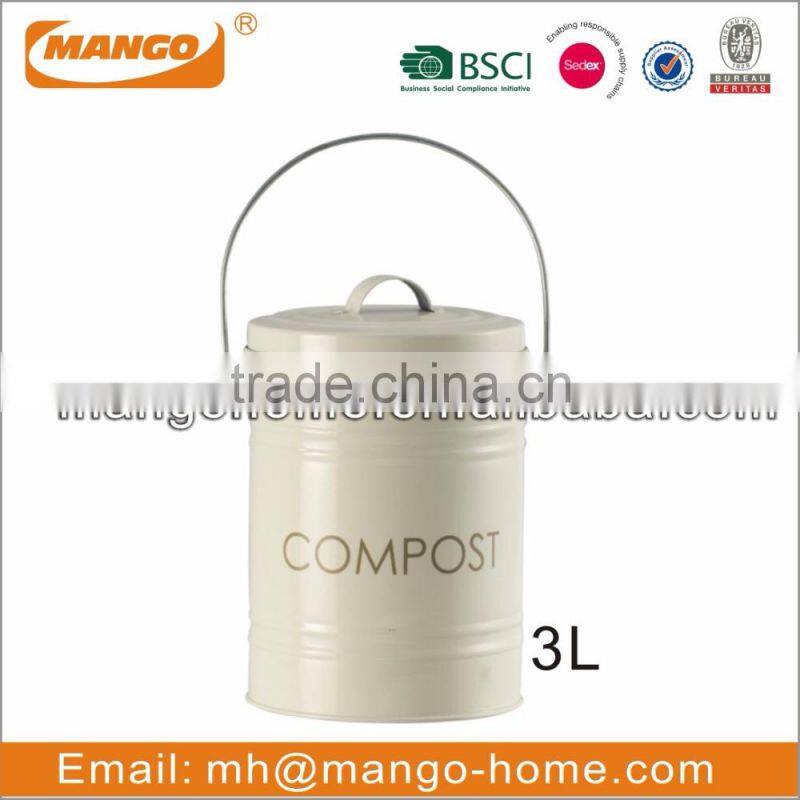 Colorful Powder Coating Metal Kitchen Compost Bin