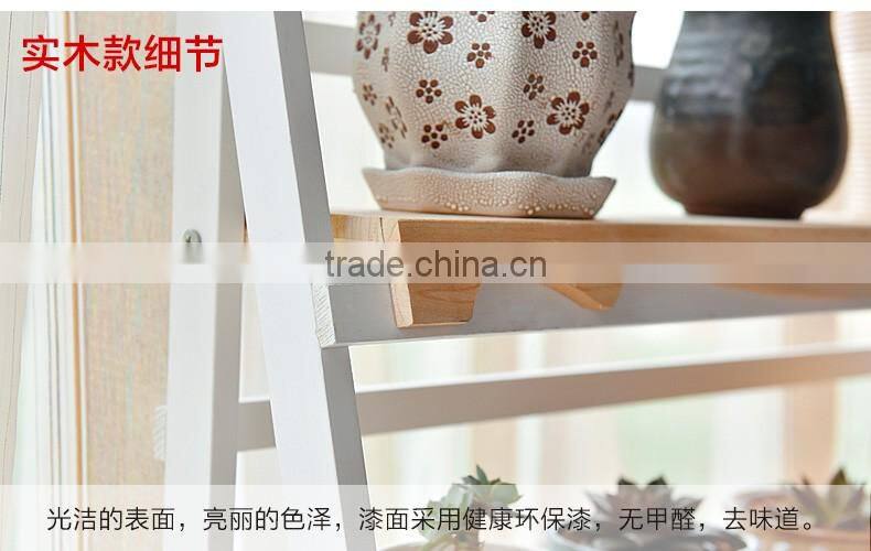 New design high quality solid wood flower shelf