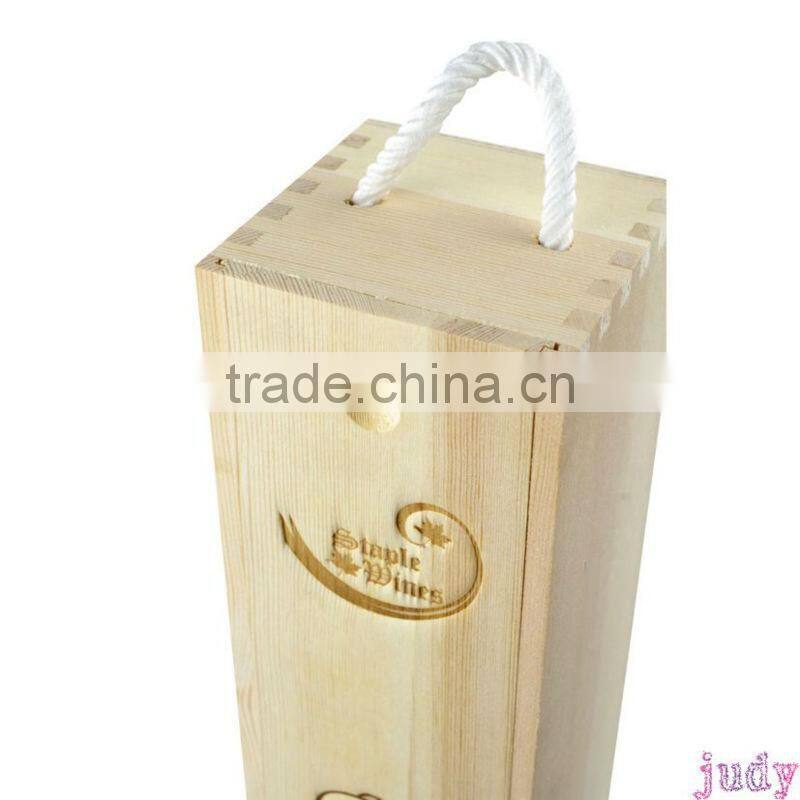 custom solid pine cheap wooden wine boxes wholesale