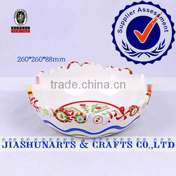 Beautiful Christmas Party Style Ceramic Fruit Bowl