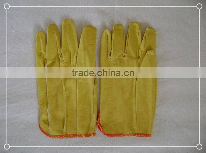 Yellow full PVC impregnated gloves