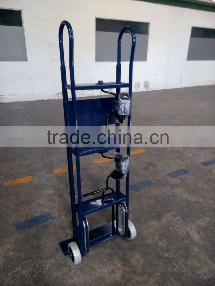 heavy duty two crank steel powered stair climbing hand truck for moving furniture