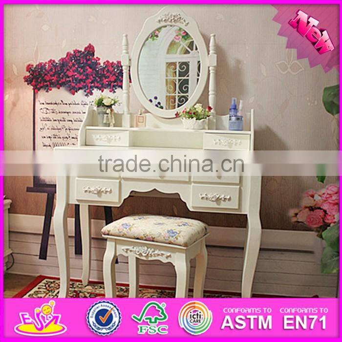 2016 wholesale luxurious bedroom solid wooden makeup vanity W08H057