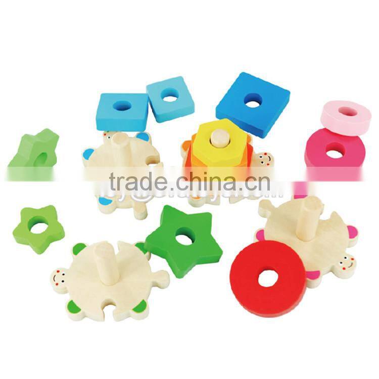 wholesale cheap kids educational geometry wooden pattern blocks W13E064