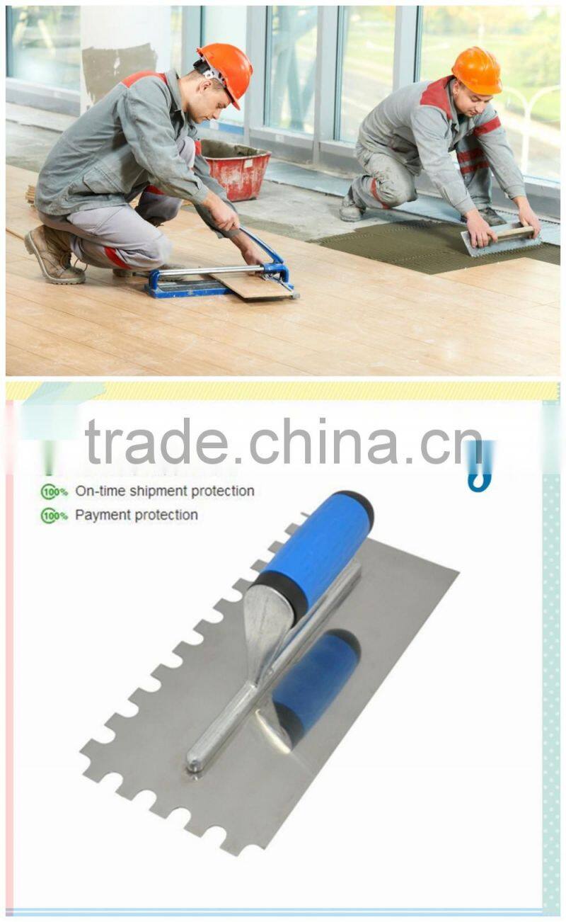 stainless steel notched blade soft TPR handle masonry tool plaster tools Plastering Trowel