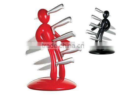 2014 best 5pcs stainless steel knives with knife holder