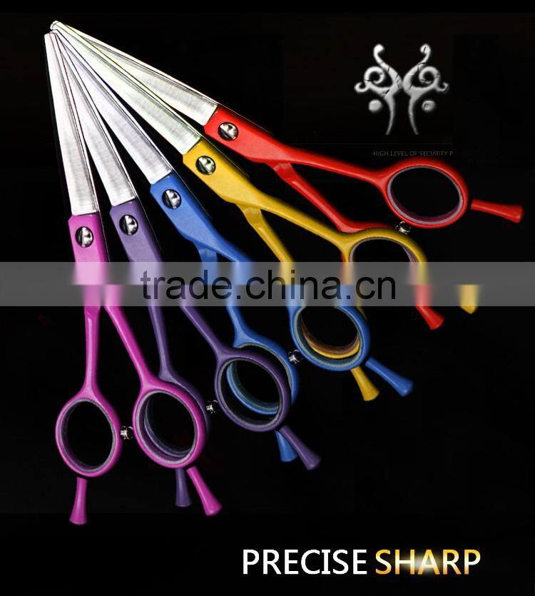 Various colors and handle paint scissors for hairdressing hair scissors