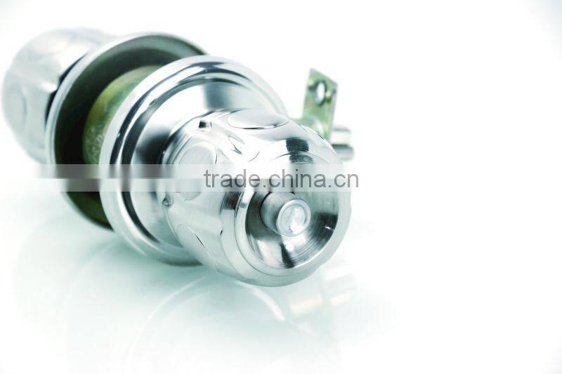 Polished finished 60mm cylindrical round knob door lock for sale